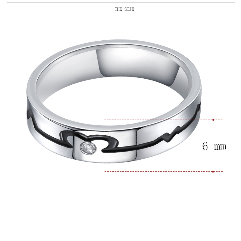 Rostfritt stål ring CZ - 2