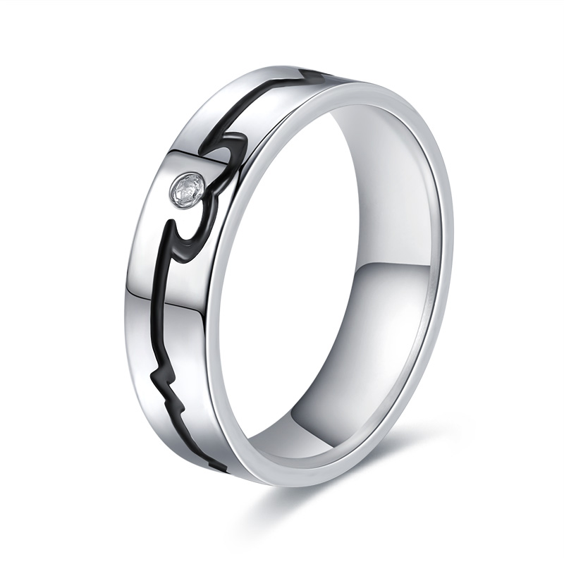 Rostfritt stål ring CZ