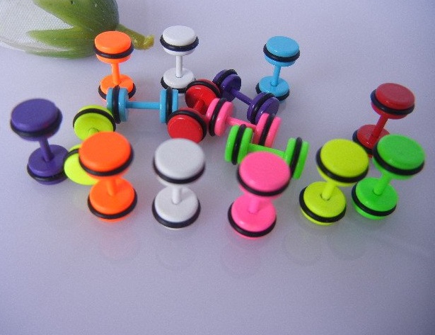 Fake Ear Plugs NEON - 3