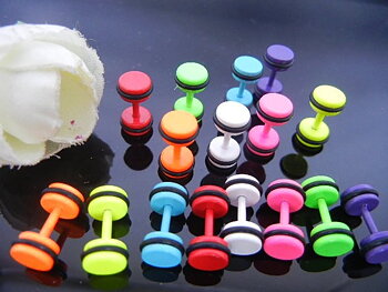 Fake Ear Plugs NEON