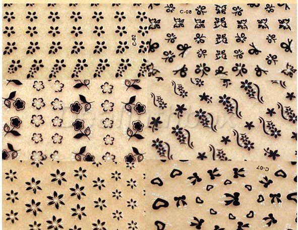3D Design Tip Nail Art Sticker Decal Manicure Mix Color Self-adhesive Flower Decal Decoration set - 2