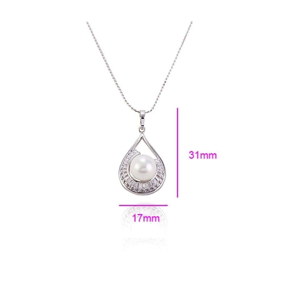 18K White Gold Filled NECKLACE CZ - 3