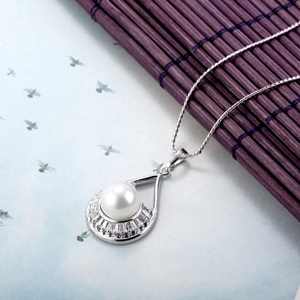 18K White Gold Filled NECKLACE CZ - 4