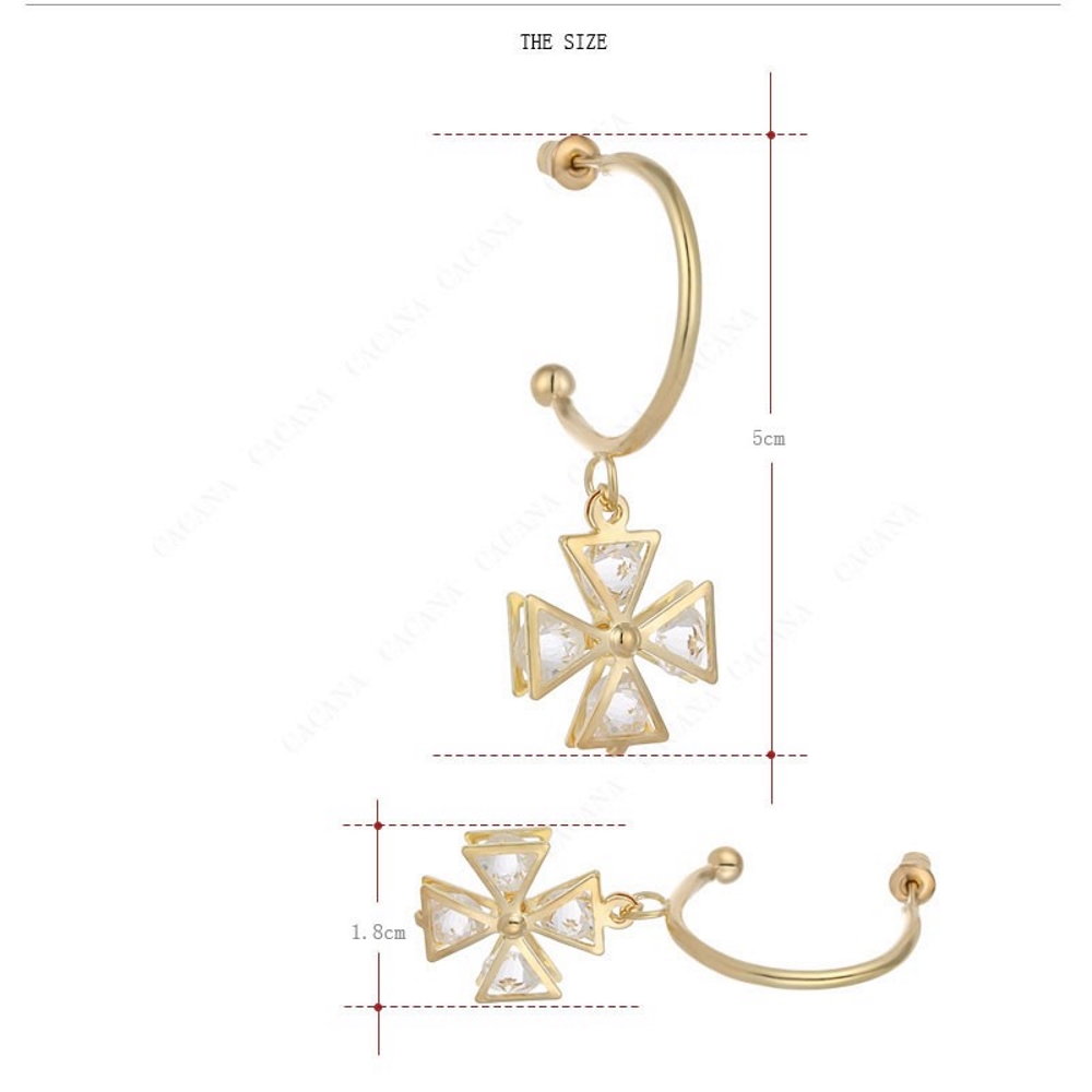 Earrings CZ gold plated - 5