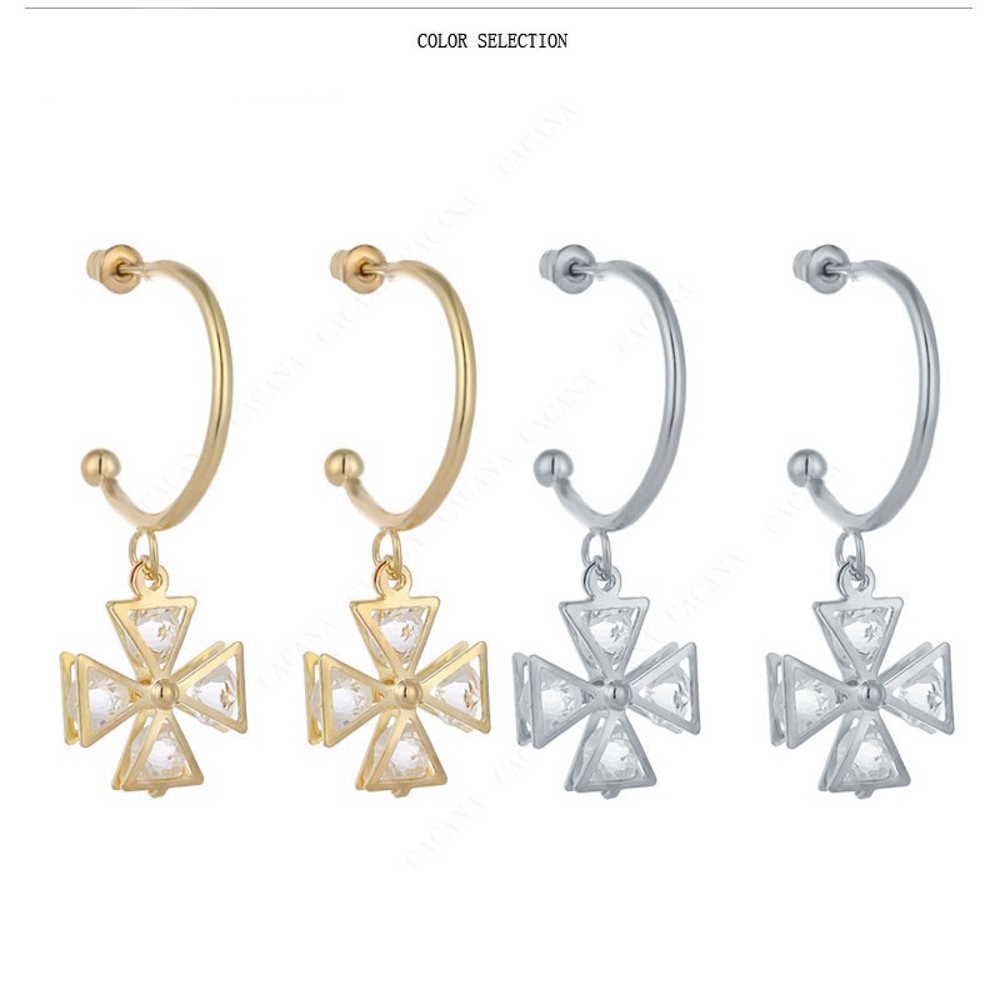 Earrings CZ gold plated