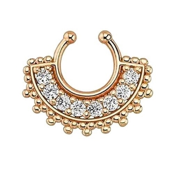 ROSE GOLD Nose Rings Body Piercing Fake Septum Clicker - 2