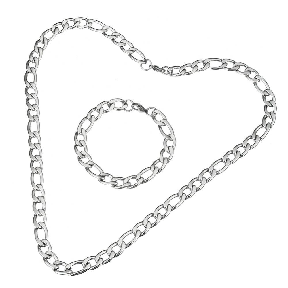 Rostfritt stål halsband + armband Set 4,5mm