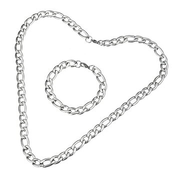 Rostfritt stål halsband + armband Set 4,5mm