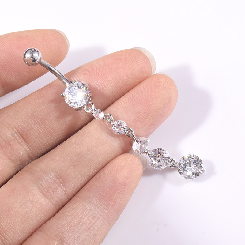 Guldpläterade Navelpiercing Zirkon - 3