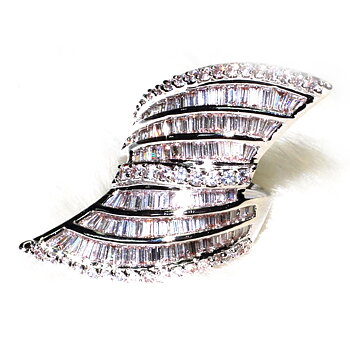 Silver FILLED RING White Topaz 