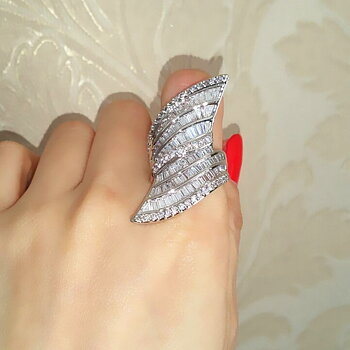 Silver FILLED RING White Topaz 