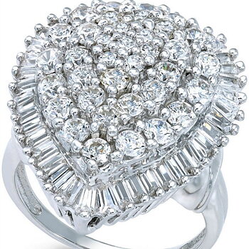 Silver FILLED RING White Topaz 