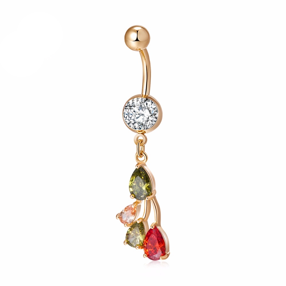Gold Plated Navel Belly Button Ring Body Piercing Jewelry