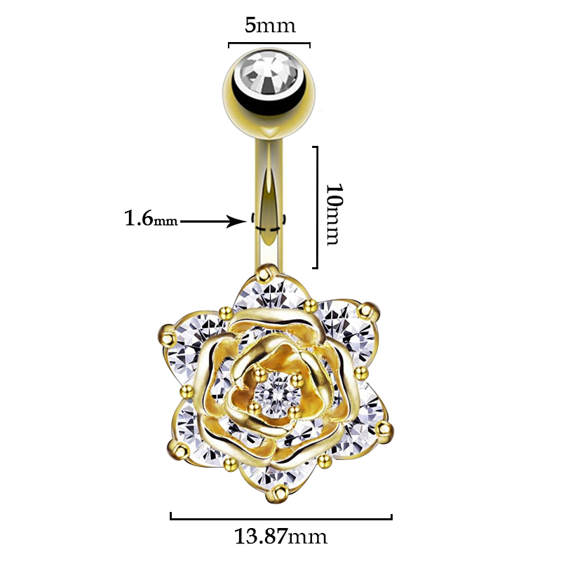 Navelpiercing CZ Blomma - 3