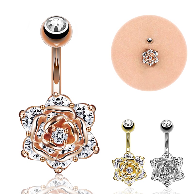 Navelpiercing CZ Blomma