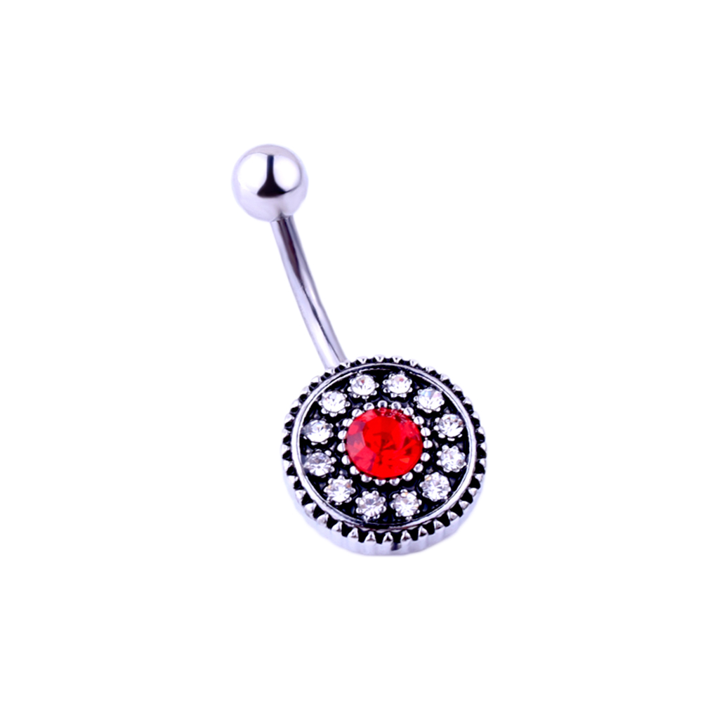 Navel Belly Button Ring Body Piercing Jewelry Flower 