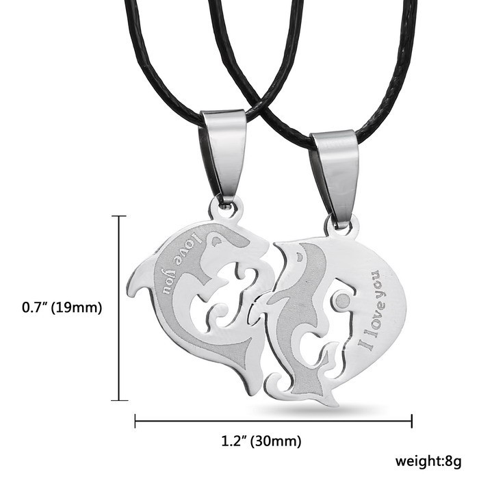 Rostfritt stål HALSBAND hängsmycke Set - 3