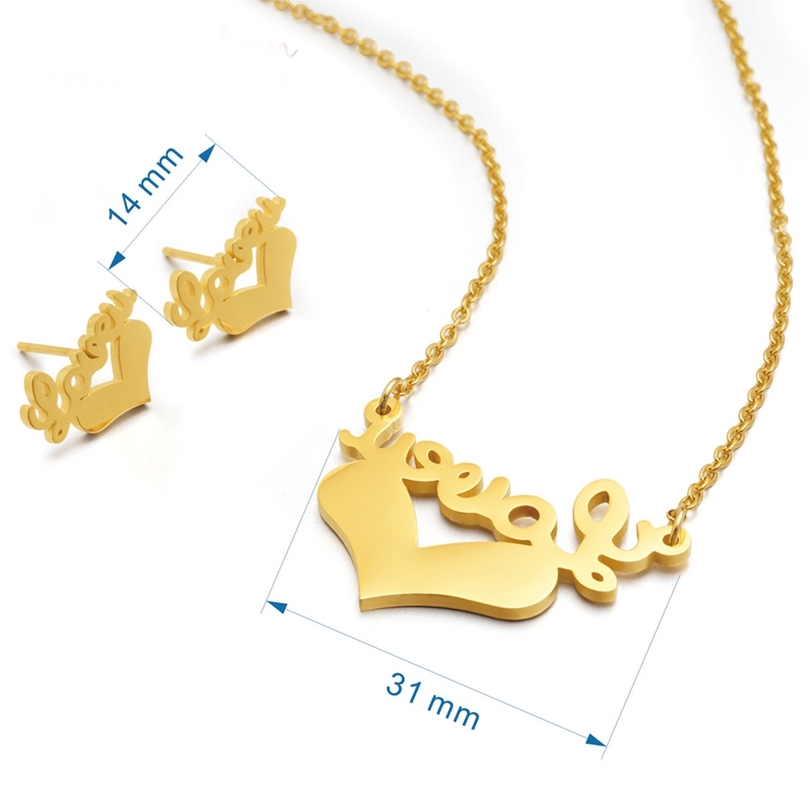 Rostfritt stål hänge & Par Stud Örhängen (SET) - 2
