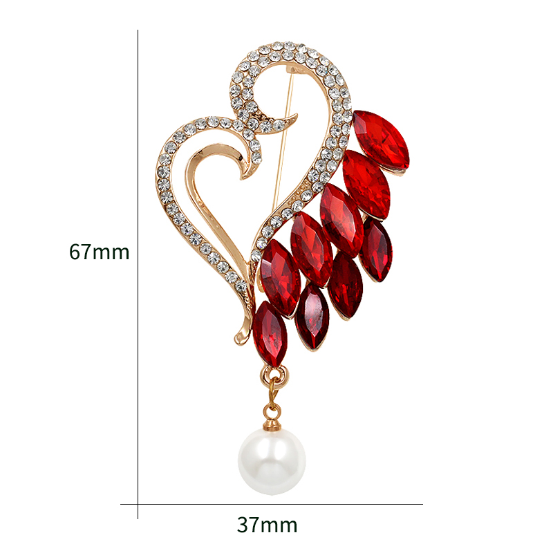 Brooch Crystal Heart  - 2