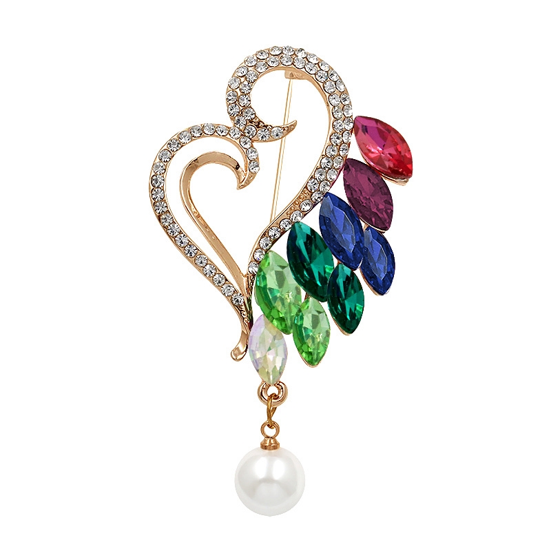 Brooch Crystal Heart 