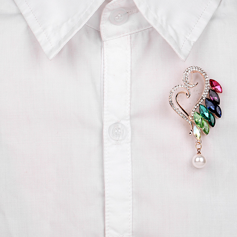 Brooch Crystal Heart  - 2