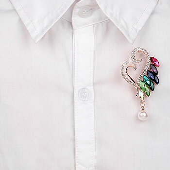 Brooch Crystal Heart 