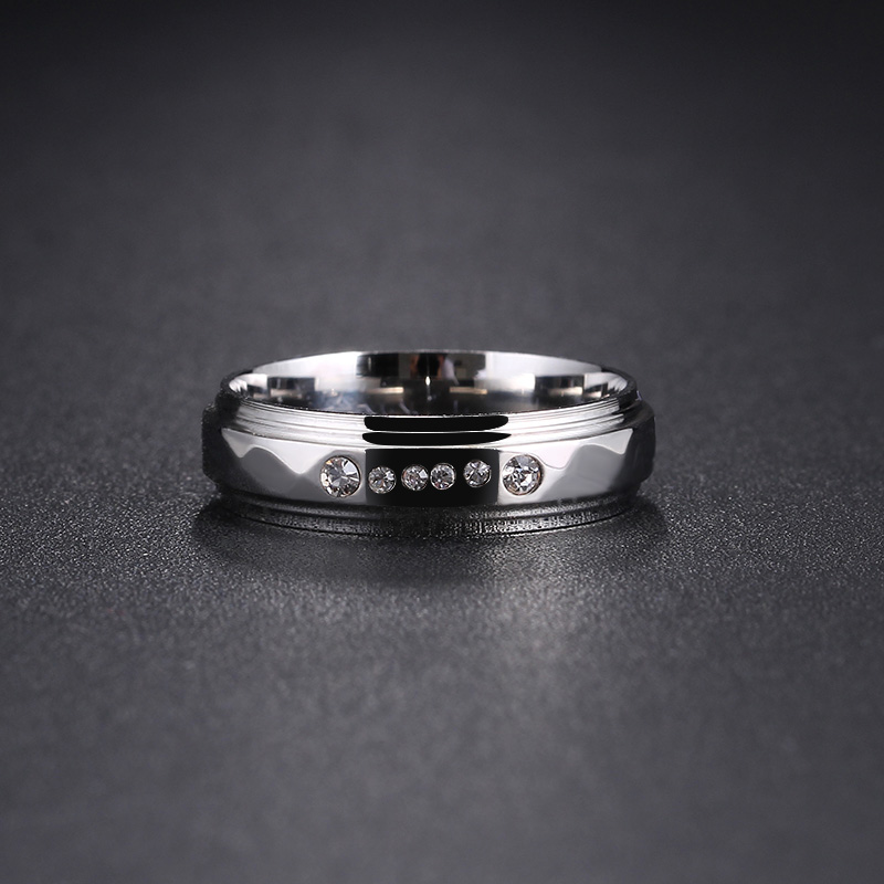 Rostfritt stål ring CZ - 3