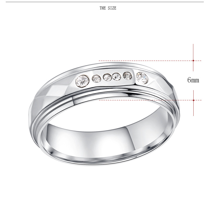 Rostfritt stål ring CZ - 2