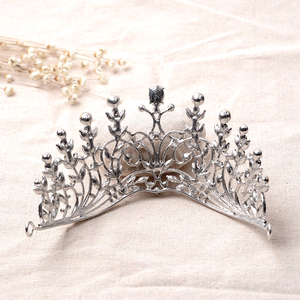 Kristall bröllop hår krona tiara handgjort - 4