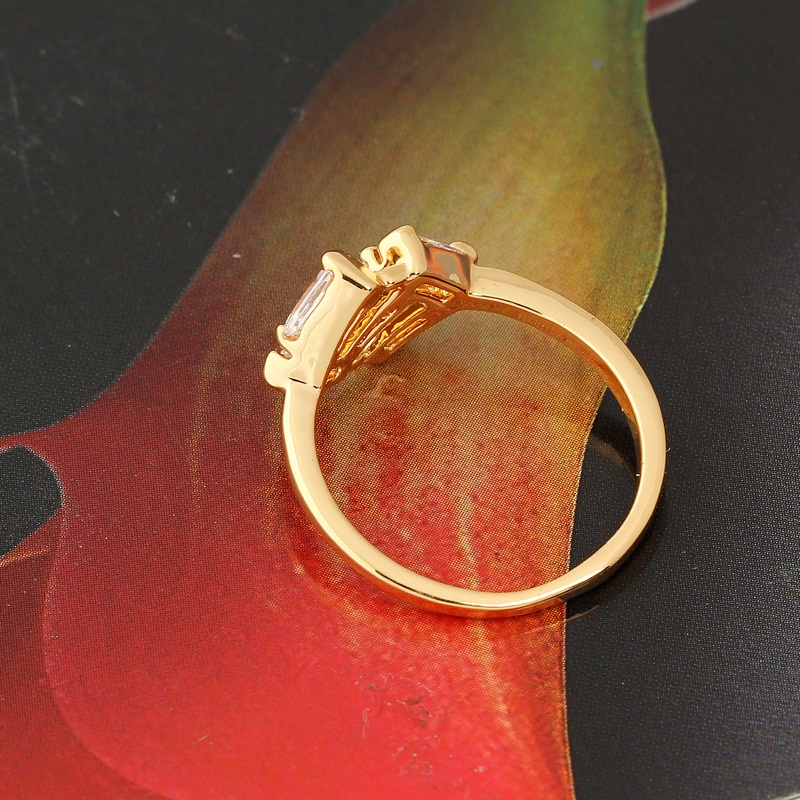 18K Guldfyllda Guld Filled gulddoublé Ring CZ - 3