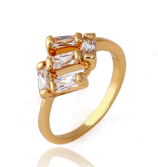 18K Guldfyllda Guld Filled gulddoublé Ring CZ