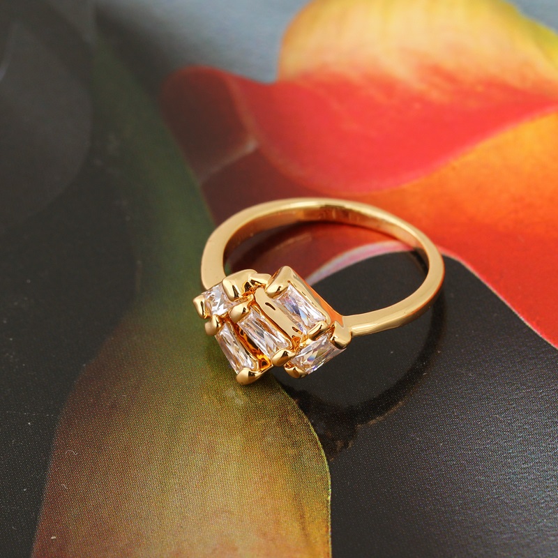 18K Guldfyllda Guld Filled gulddoublé Ring CZ - 4