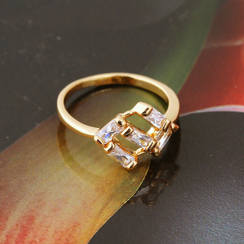 18K Guldfyllda Guld Filled gulddoublé Ring CZ - 2