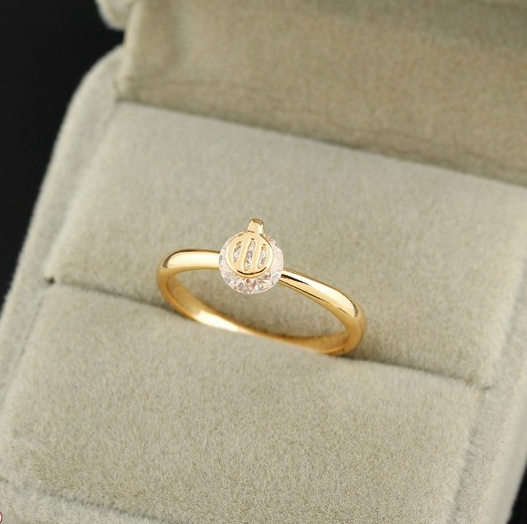 18K Guldfyllda Guld Filled gulddoublé Ring CZ - 3