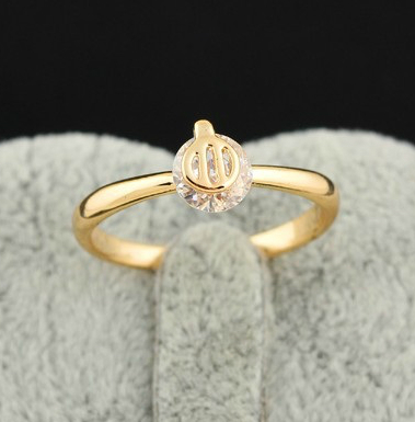 18K Guldfyllda Guld Filled gulddoublé Ring CZ