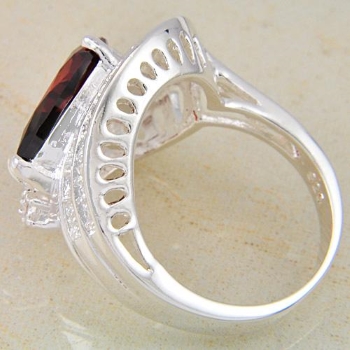 Silver RING Röd kvarts ÄDELSTEN - 3