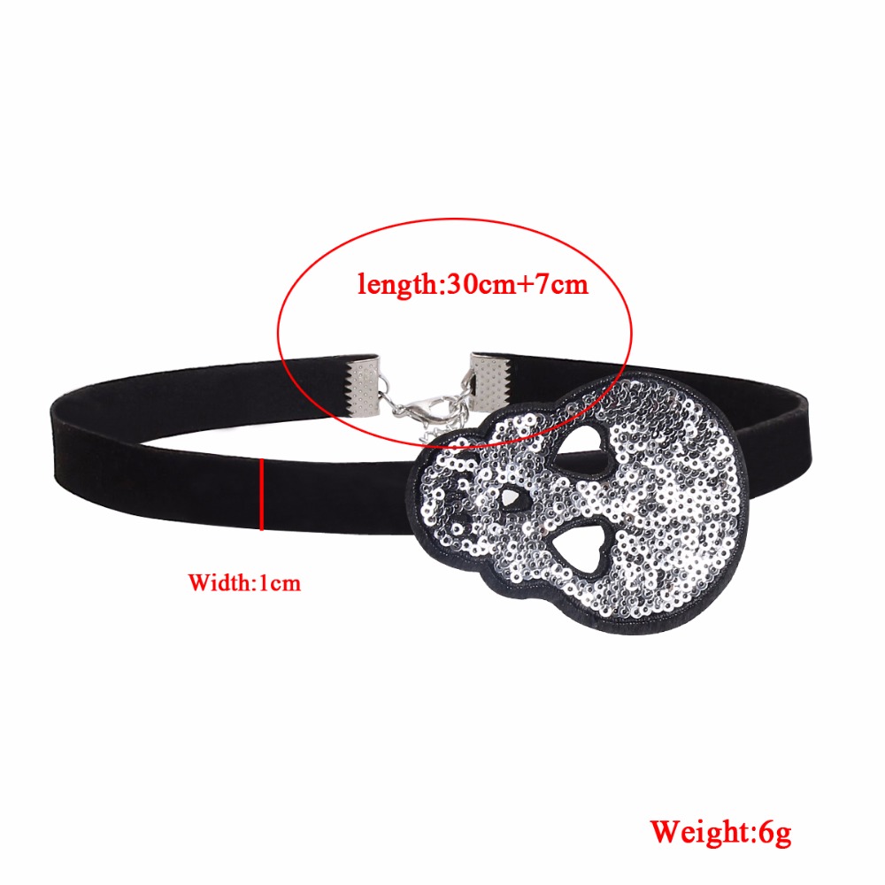 Halsband choker Skalle - 5