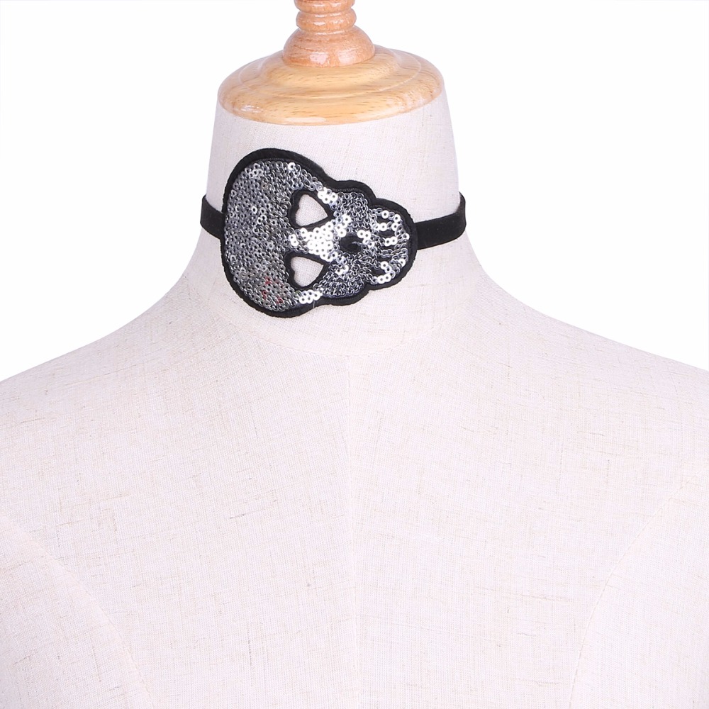 Halsband choker Skalle - 6