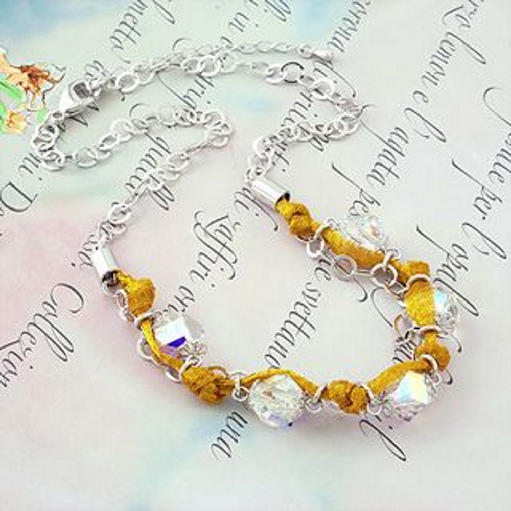 Guldfyllda Vitguld gulddoublé Filled halsband Österrikiska Kristall