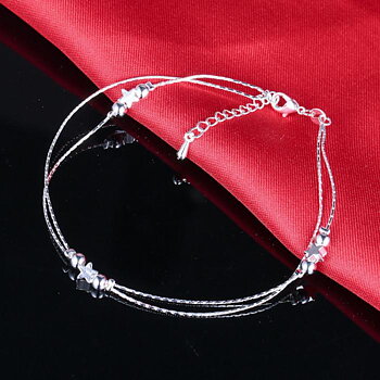 Silverpläterad fot kedja fotlänk armband 