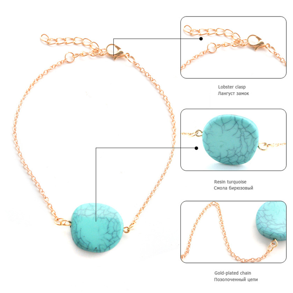 Foot Chain Anklet Ankle Bracelet  Turquoise - 4