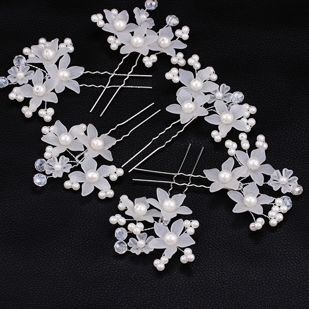 Blomma hårnålar Bröllop Pärla 2ST PACK - 4
