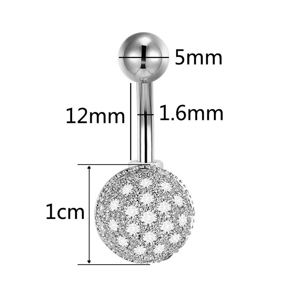 Bright CZ Diamond Flower Ring G23 Titanium NAVEL - 2