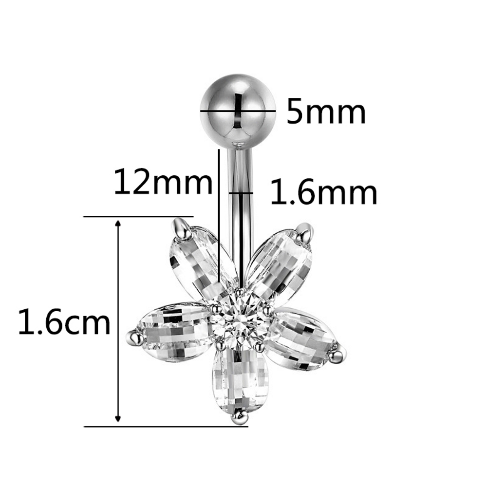 Ljusa CZ G23 Titan navelpiercing - 2