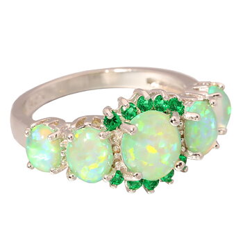 Silversmycken filled ring Opal