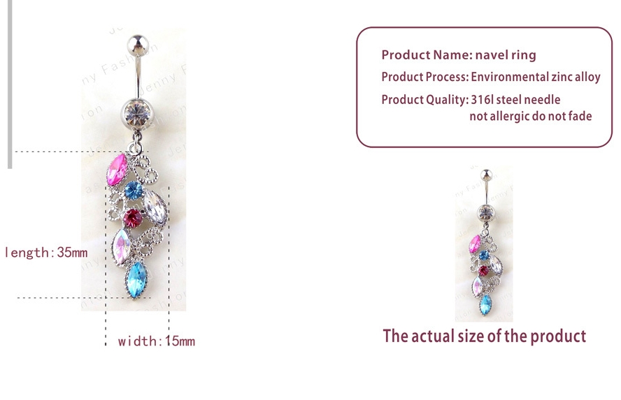 Navel Belly Button Ring Body Piercing Jewelry - 5