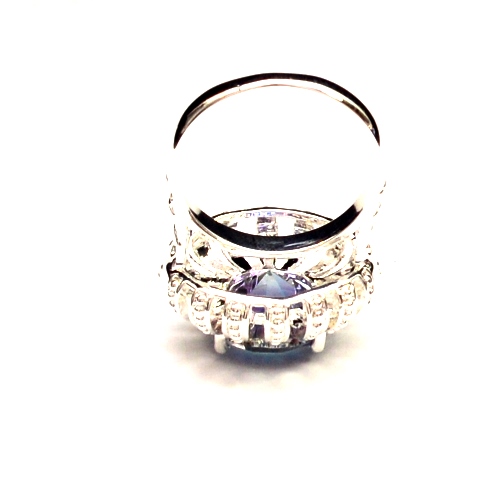 SILVER filled RAINBOW COLORED TOPAZ gemstone RING - 4