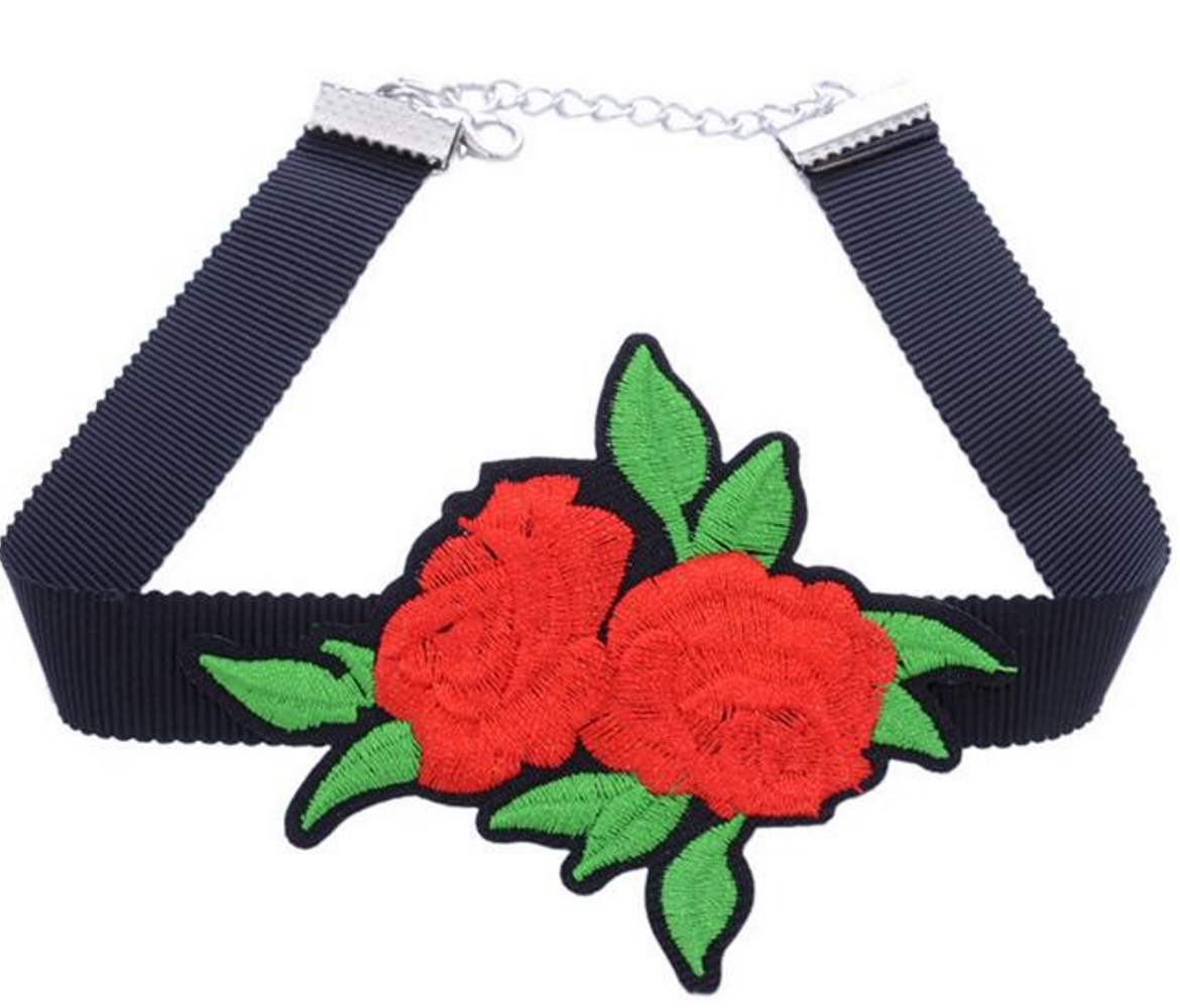 Halsband choker blomma - 2