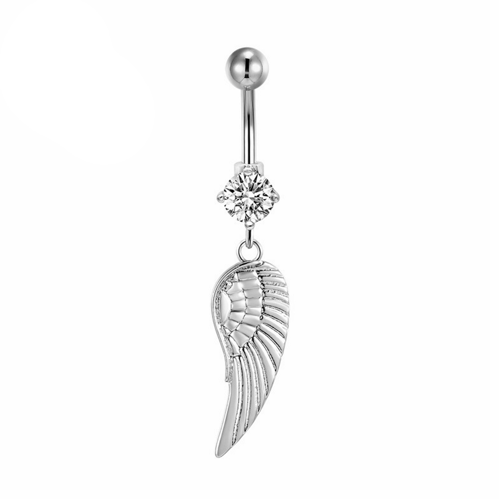 Bright CZ Diamond Flower Ring G23 Titanium NAVEL