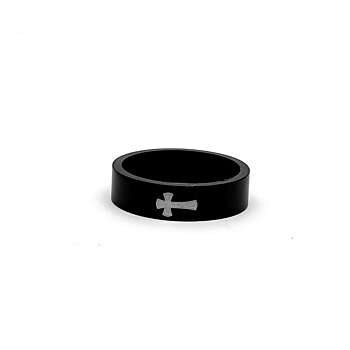 Rostfritt stål ring 6mm svart